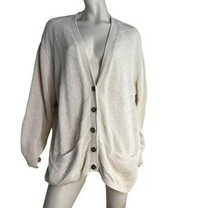 Vintage Liz Claiborne Sport Sweater Cardigan Large Womens V Neck Boyfriend